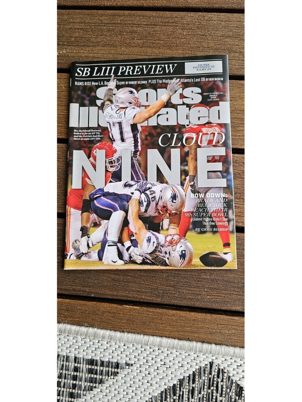 January 2019 Sports Illustrated Tom Brady New England Patriots Cloud Nine